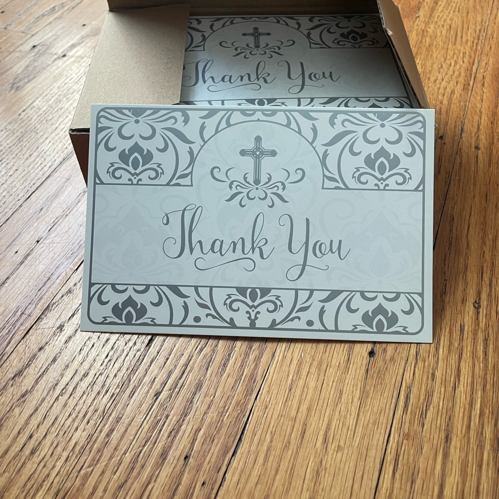 Elegant Gray Thank You post cards
